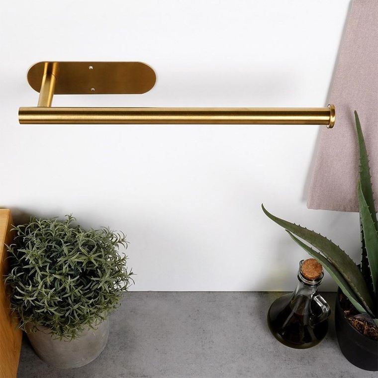 Vilde, wieszak na ręcznik papierowy, stalowy, złoty