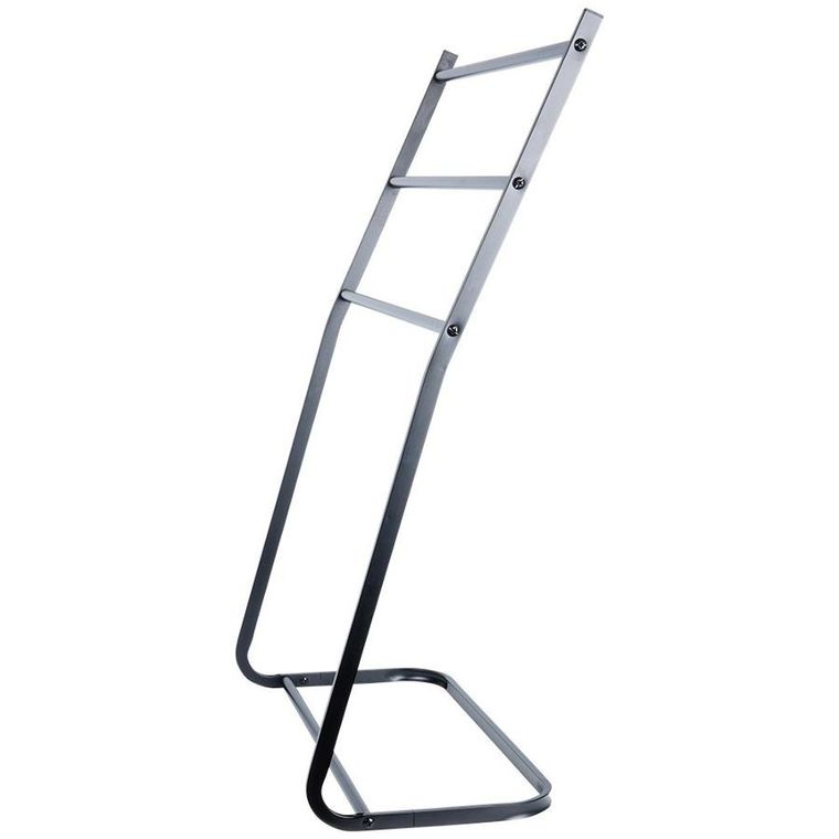 Vilde, wieszak na ręczniki stojący, metalowy, czarny