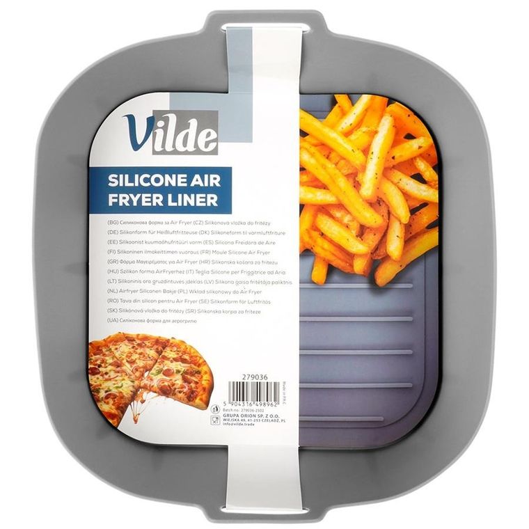 Vilde, wkład do frytkownicy Air fryer, silikonowy szary, 22 cm