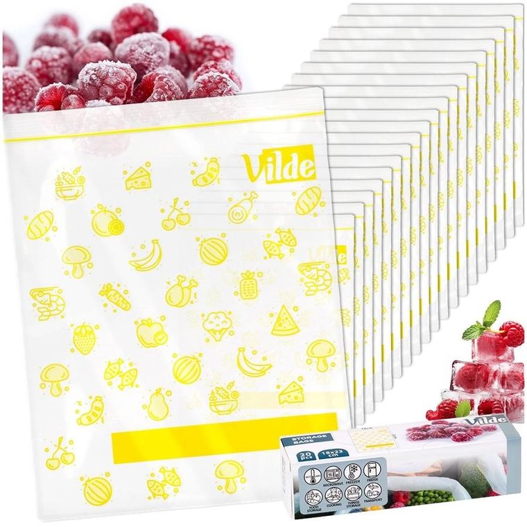 Vilde, woreczki strunowe do żywności, 18-23 cm, 20 szt.