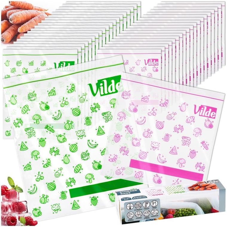 Vilde, woreczki strunowe do żywności, 20,5-21 cm/24-29 cm, 40 szt.