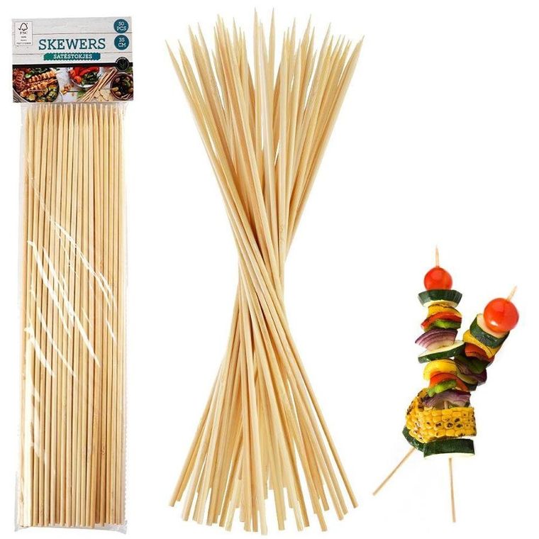 Vilde, wykałaczki drewniane do szaszłyków, 50 szt., 35 cm