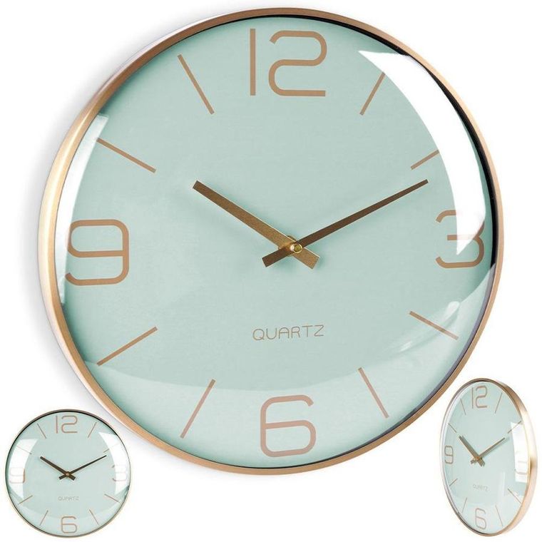 Vilde, zegar ścienny, złoty miętowy, 30 cm