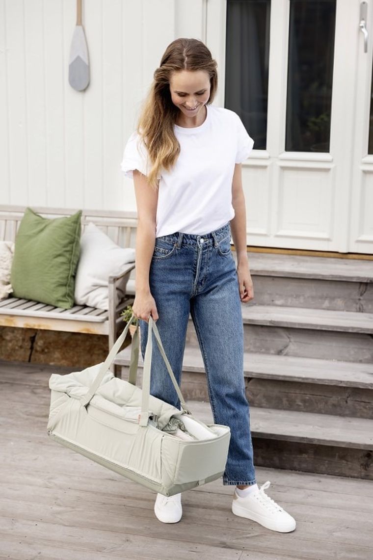 Voksi, Carry Me, wielofunkcyjna przenośna gondola z funkcją maty, zielona