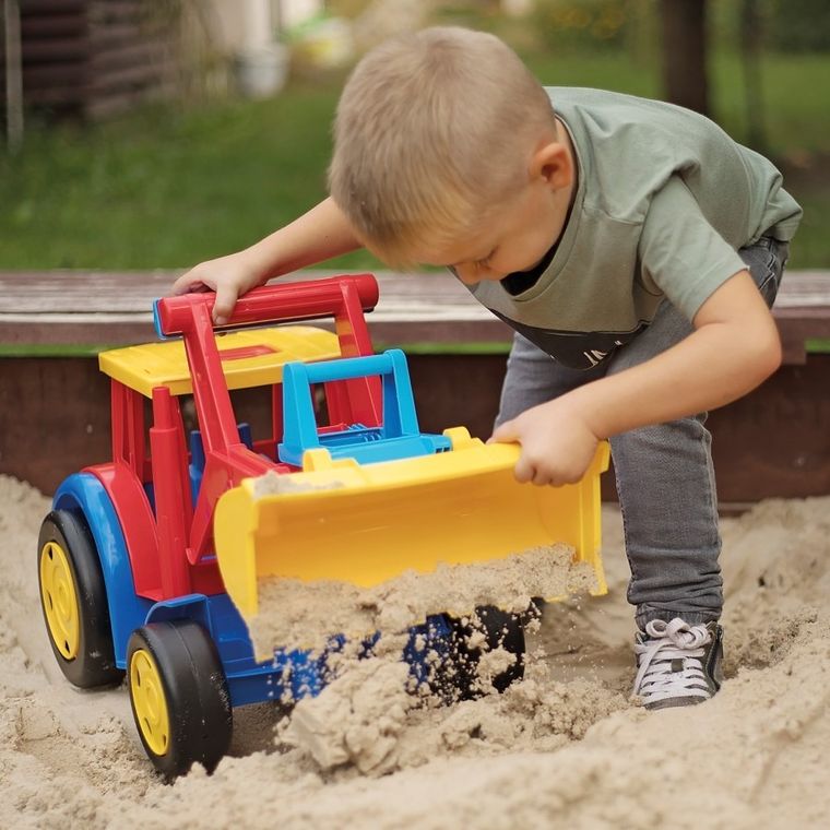 Wader, Gigant, traktor ładowarka, bez opakowania, czerwono-żółty, 60 cm