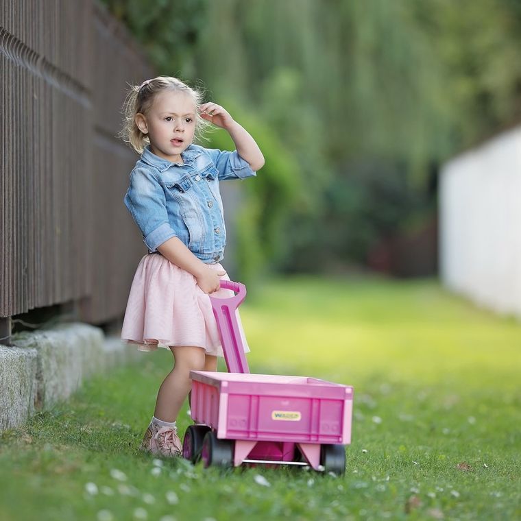 Wader, Gigant, wózek-przyczepa, różowy