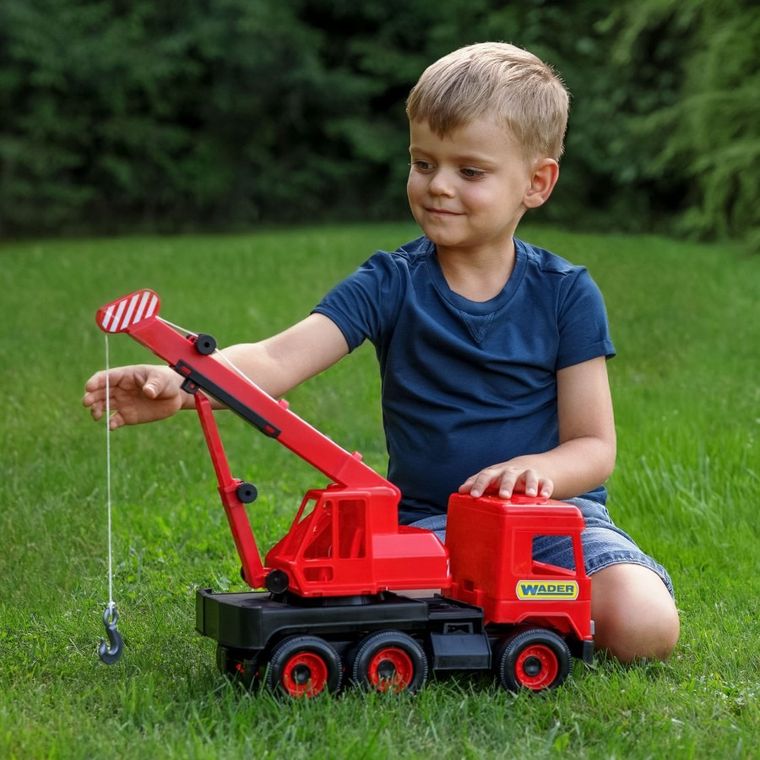 Wader, Middle Truck, dźwig, czerwony