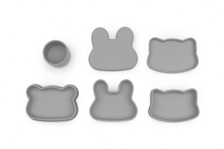 We Might Be Tiny, Króliczek, zamykany silikonowy pojemnik, ciemny szary