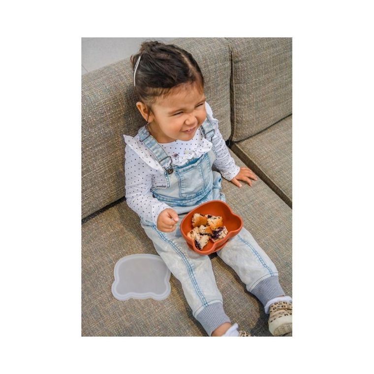 We Might Be Tiny, Miś, silikonowa miseczka z przyssawką i pokrywką, rust