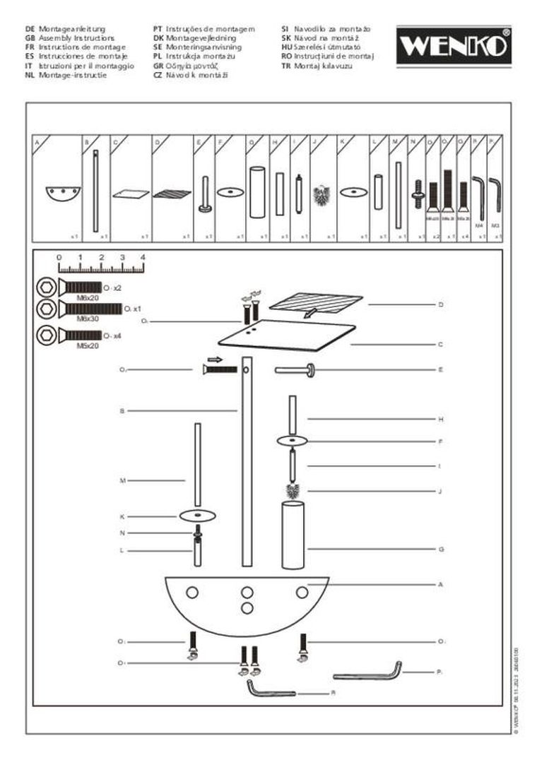 Wenko, Cosenza, stojak na szczotkę WC i papier z półeczką 4w1
