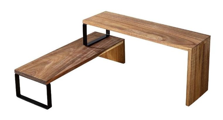 Wenko, półka kuchenna narożna, drewno akacjowe, Vali