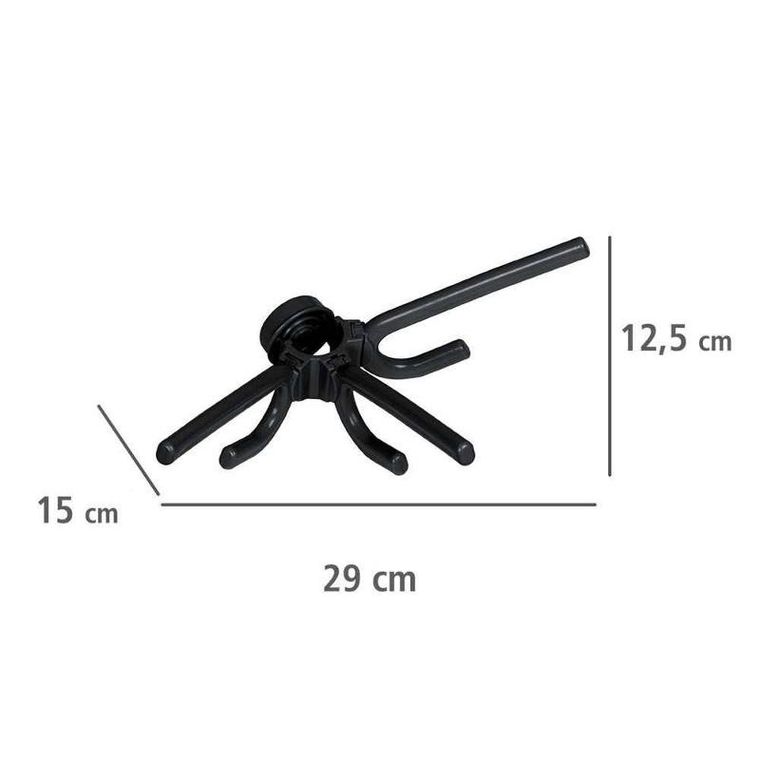 Wenko, potrójny haczyk na ubrania, płaszcze, Herkules, czarny, 2 szt.
