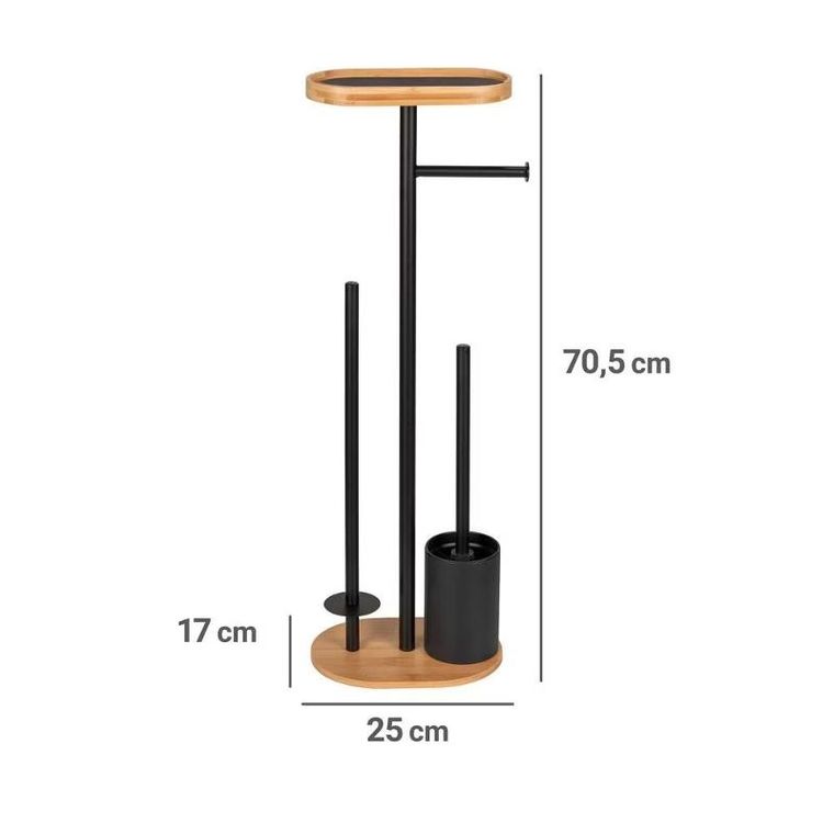 Wenko, Rivalta, stojak na papier toaletowy i szczotkę wc z półką na telefon, 4w1