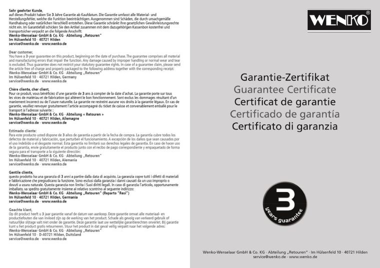 Wenko, słuchawka prysznicowa, Young line, Ø 11 cm, 5 strumieni, biała