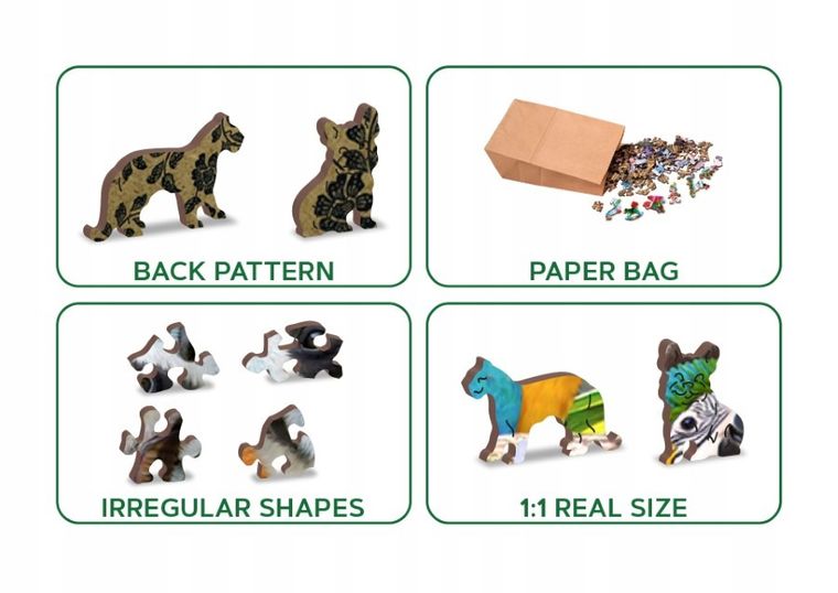 Wooden.City, Wesołe Selfie-Misie, drewniane puzzle z figurkami, 1010 elementów