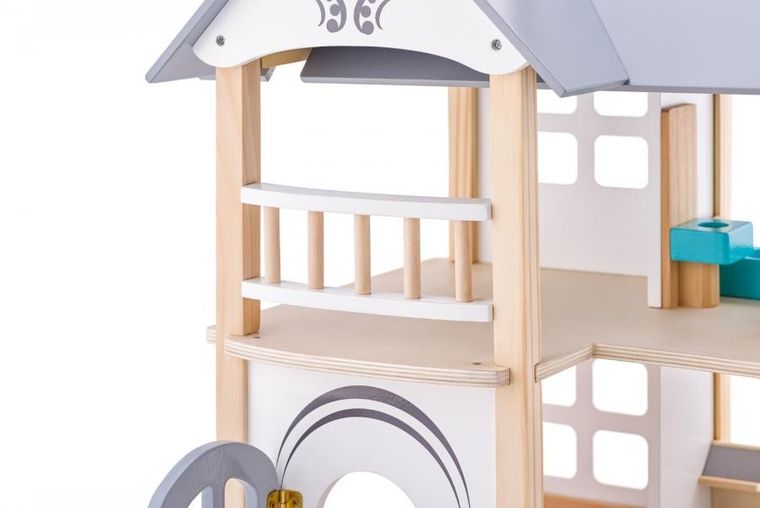 Woodyland, willa Isabelle, drewniany domek dla lalek z akcesoriami