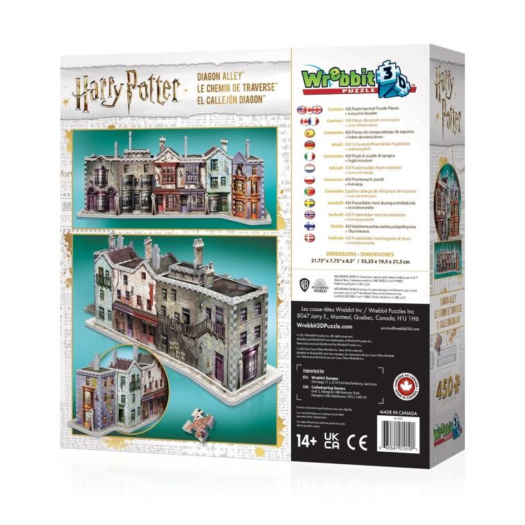 Wrebbit, Harry Potter, Diagonal Alley, puzzle 3D, 450 elementów
