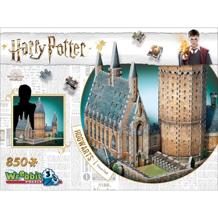 Wrebbit, Harry Potter, Hogwarts Great Hall, puzzle 3D, 850 elementów