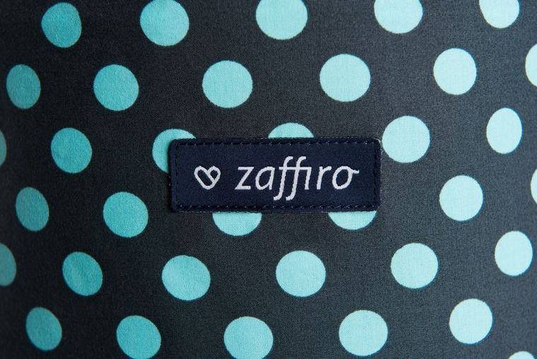 Zaffiro, Care, nosidełko dla niemowląt, szaro-turkusowe groszki