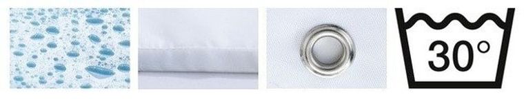 Zasłona prysznicowa, beżowy, 180-200 cm