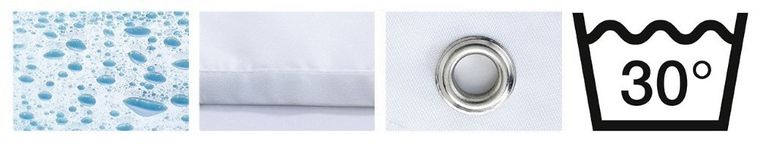 Zasłona prysznicowa, czarny, 180-200 cm