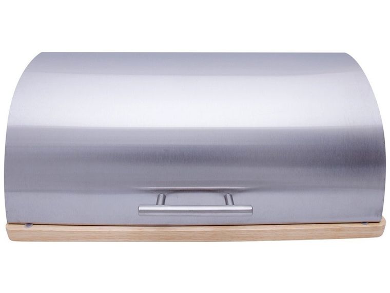 Zeller, metalowy chlebak na drewnianej podstawie