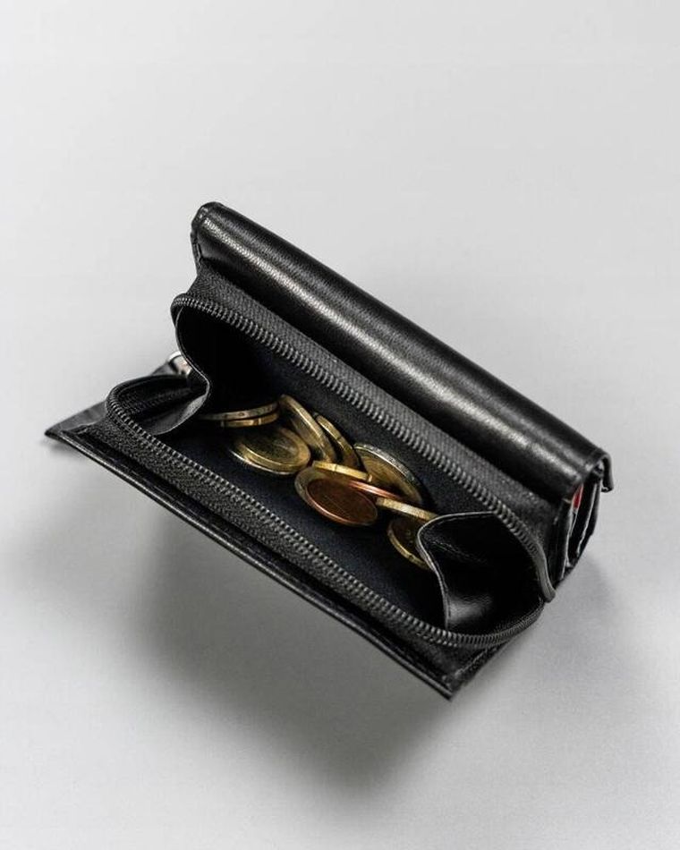 Zestaw: Portfel, Brelok, czarny, skórzany, Rovicky