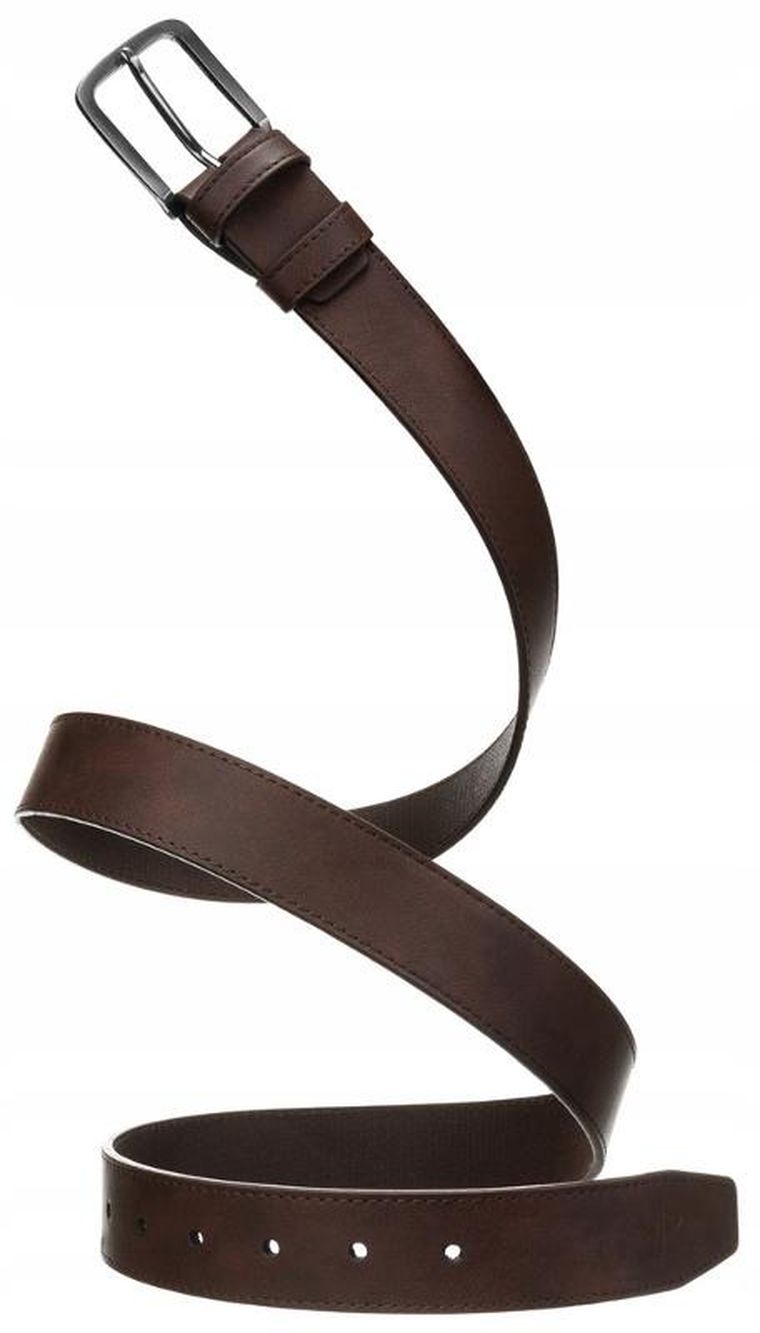 Zestaw: Portfel, Pasek, brązowy, skóra ekologiczna, RFID, Rovicky