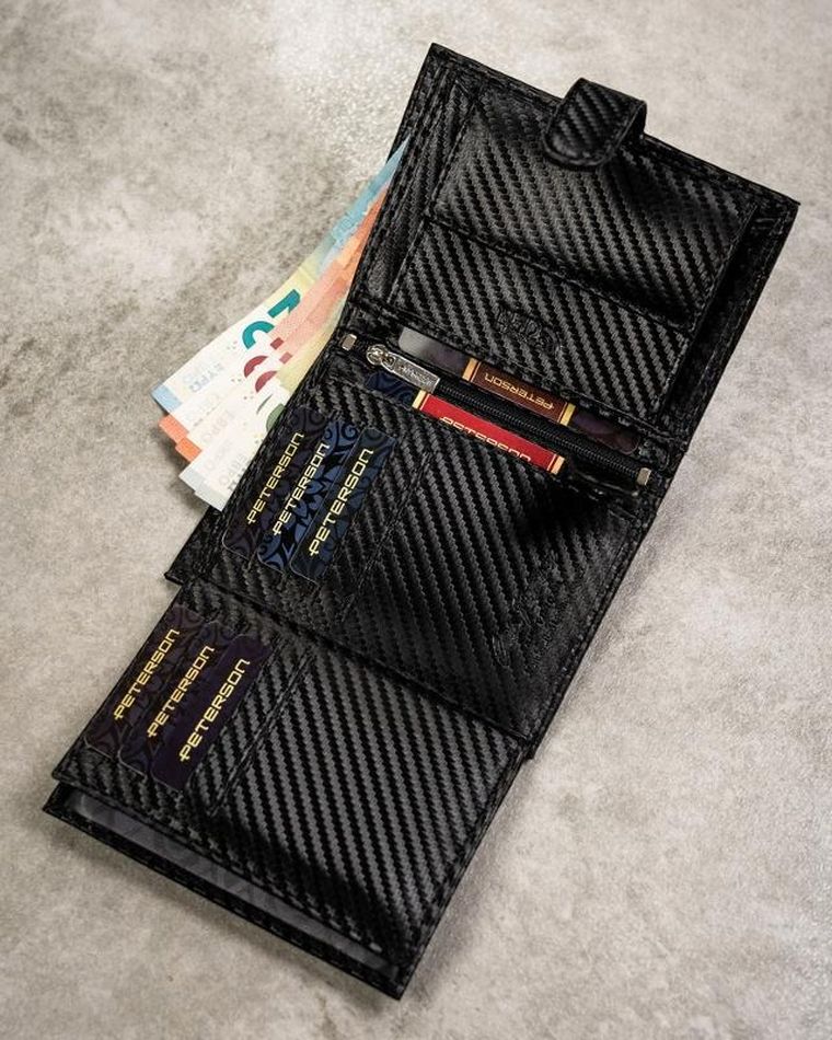 Zestaw prezentowy: Portfel, Brelok, czarny, Peterson