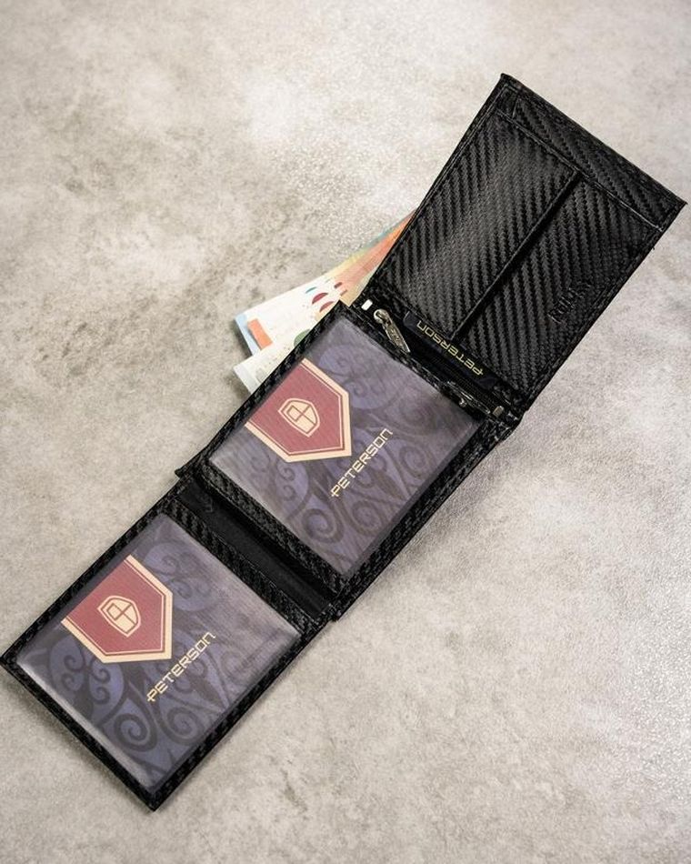 Zestaw prezentowy: Portfel, Brelok, czarny, Peterson