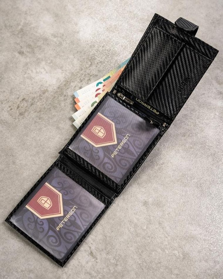 Zestaw prezentowy: Portfel, Brelok, czarny, Peterson