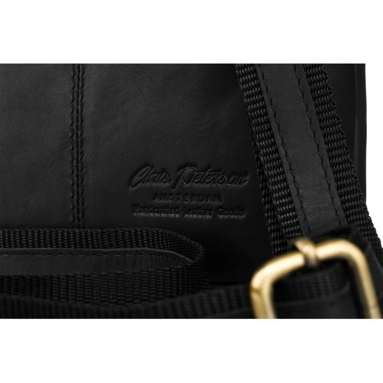 Zestaw, Torba listonoszka, Etui na klucze, czarny, skórzany, Peterson