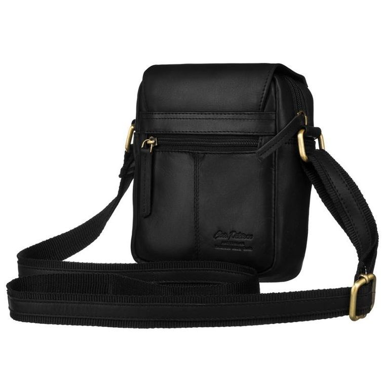 Zestaw, Torba listonoszka, Etui na klucze, czarny, skórzany, Peterson