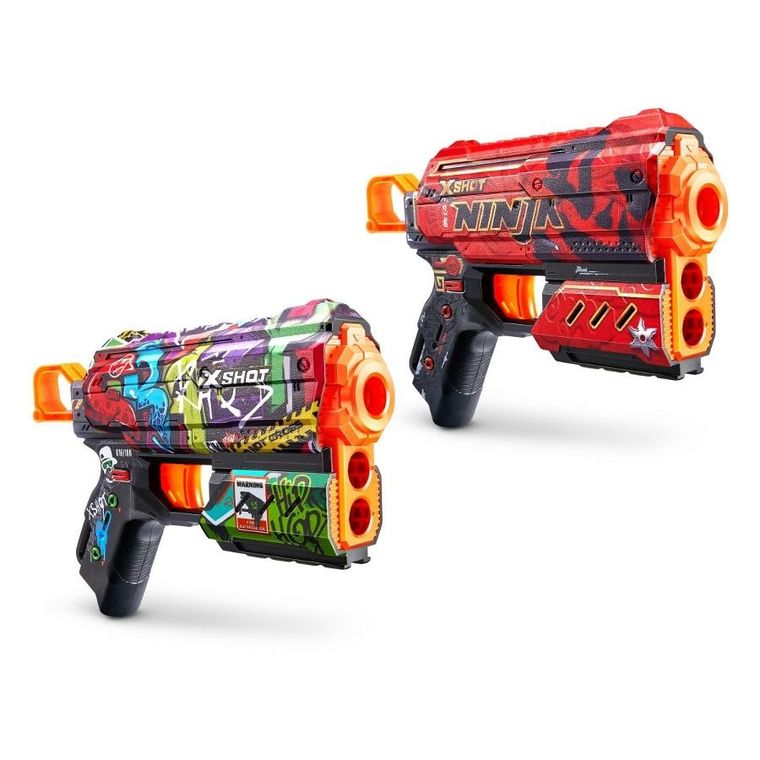 Zuru, X-shot, Skins Flux, zestaw wyrzutni, 16 strzałek
