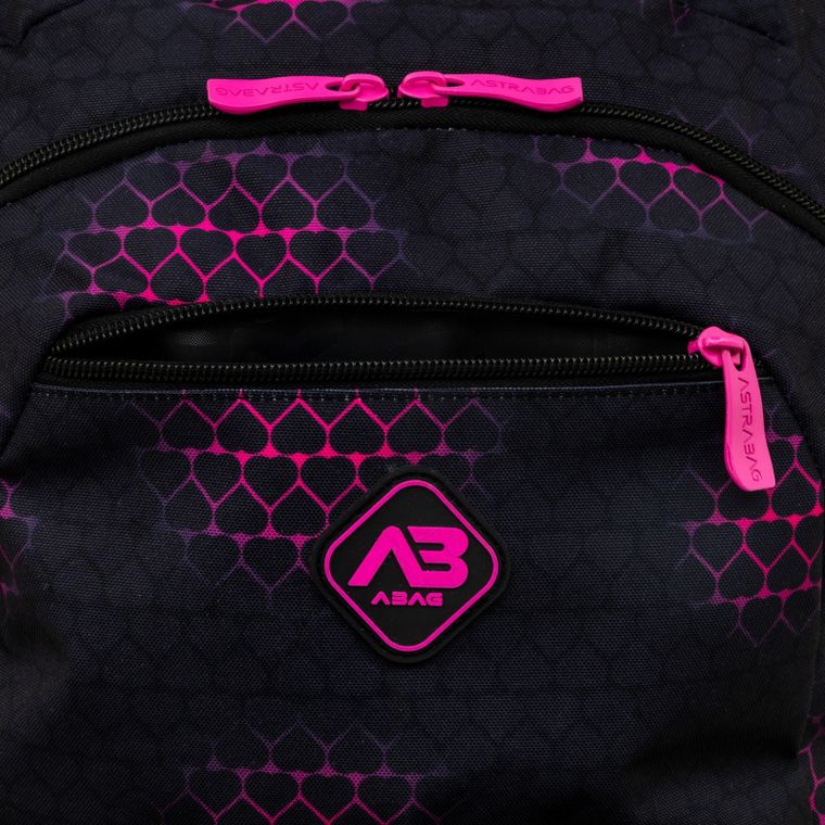 Abag, plecak szkolny, 3-komorowy, pink hearts