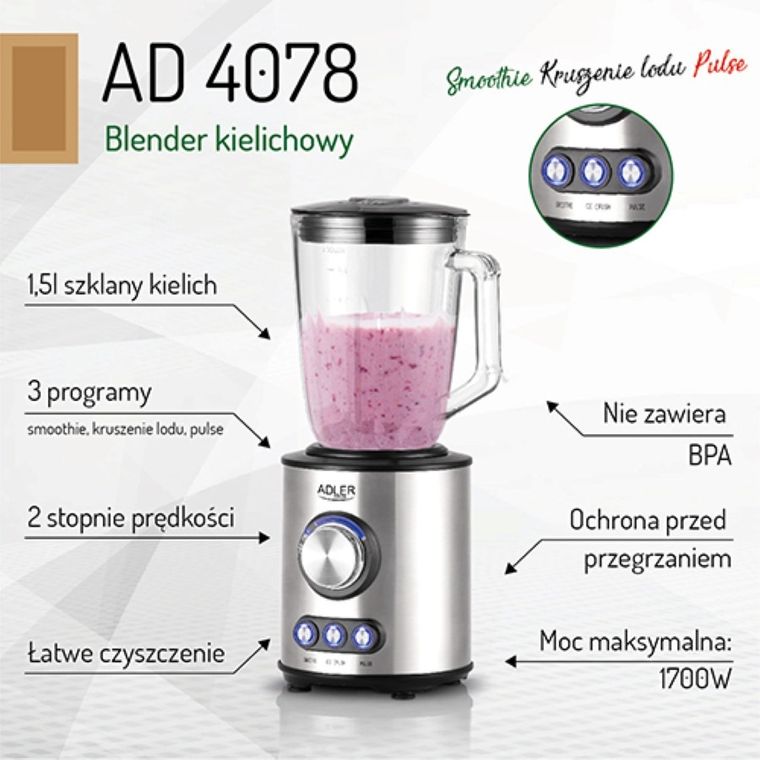 Adler, blender kielichowy, AD 4078