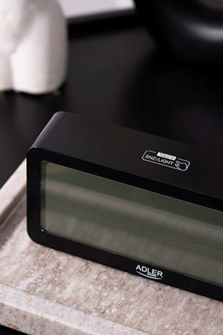 Adler, budzik na baterie, czarny, AD 1195B