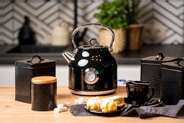 Adler, czajnik elektryczny z termometrem, czarny, 1,7l