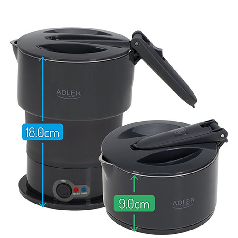 Adler, czajnik silikonowy, turystyczny, 0,6l