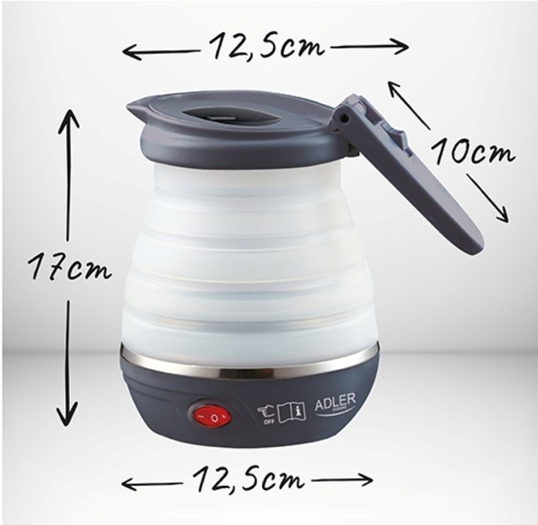 Adler, czajnik turystyczny, silikonowy, 0,6 l