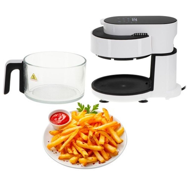 Adler, frytkownica beztłuszczowa ze szklaną misą, airfryer, 3l