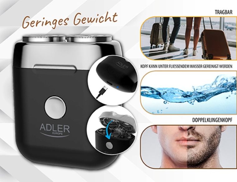 Adler, golarka podróżna USB, AD2936