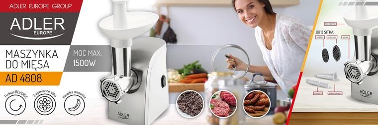 Adler, maszynka do mięsa, 1500W, AD 4808