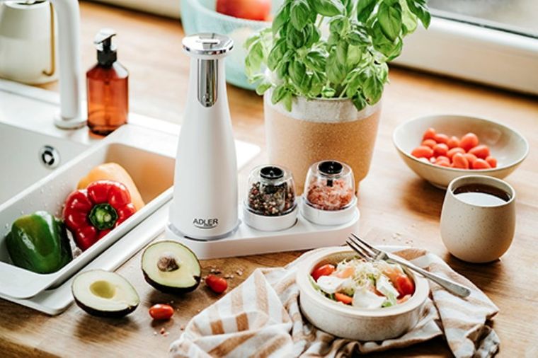 Adler, młynek elektryczny do przypraw, soli i pieprzu, 3w1, AD 4449w