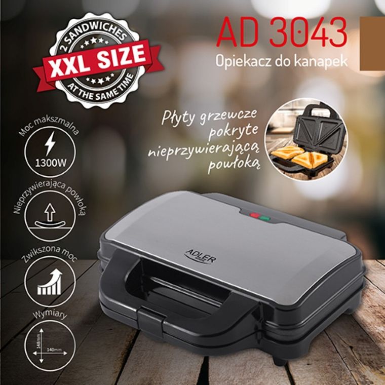 Adler, opiekacz do kanapek, AD 3043