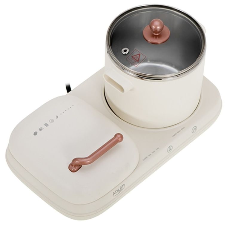 Adler, stacja śniadaniowa 2w1, grill i garnek do gotowania