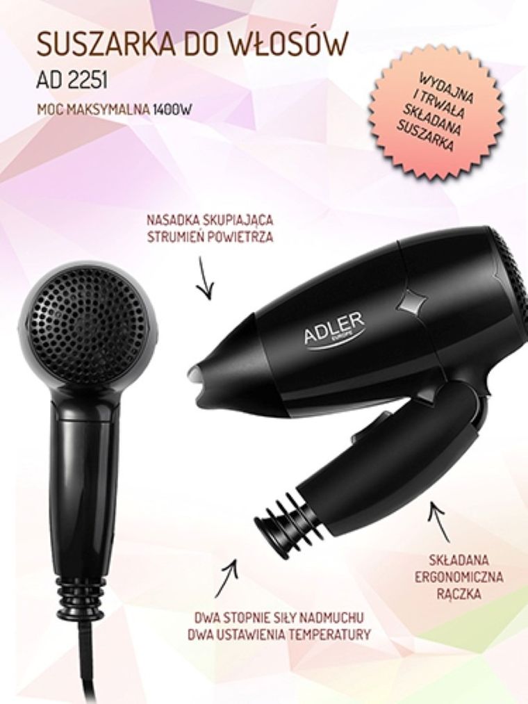 Adler, suszarka, 1400W