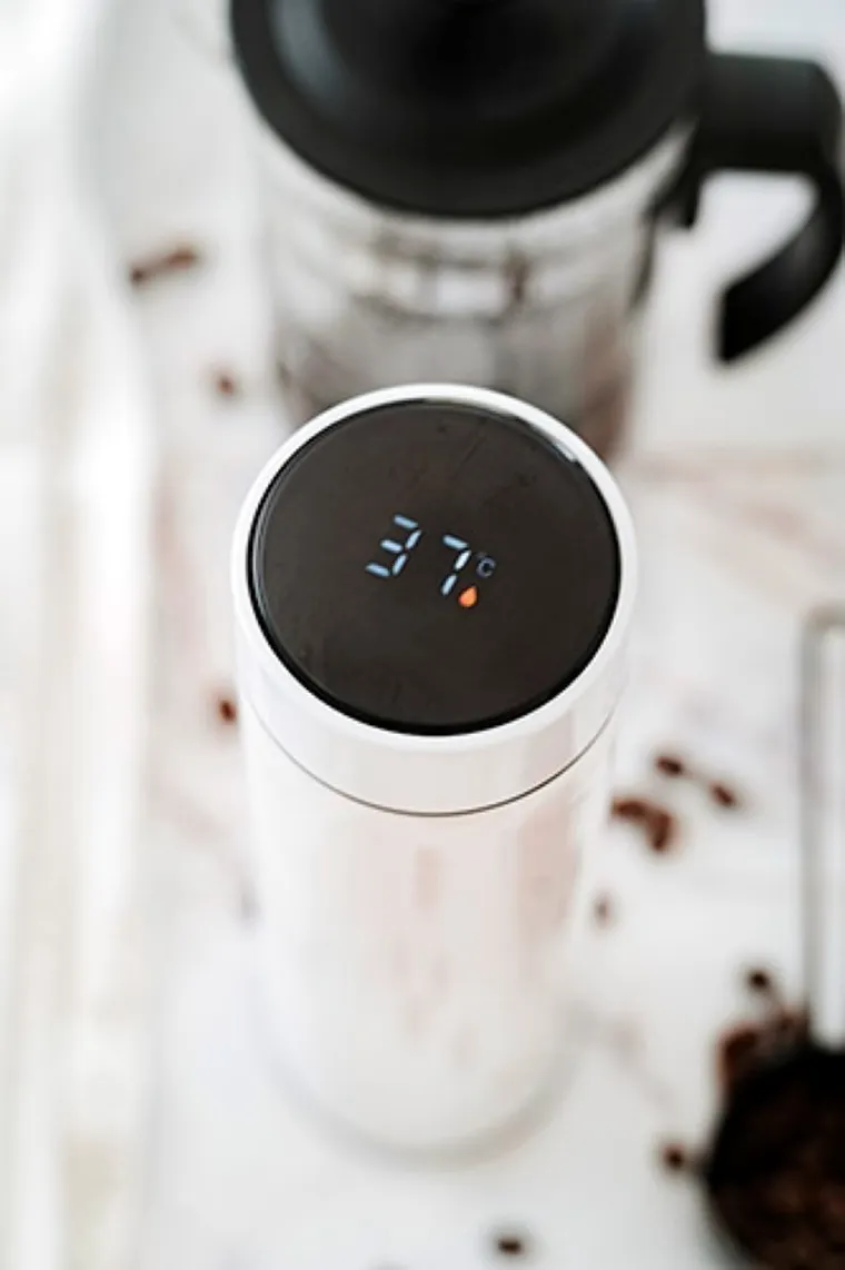 Adler, termos LED, biały, 473 ml