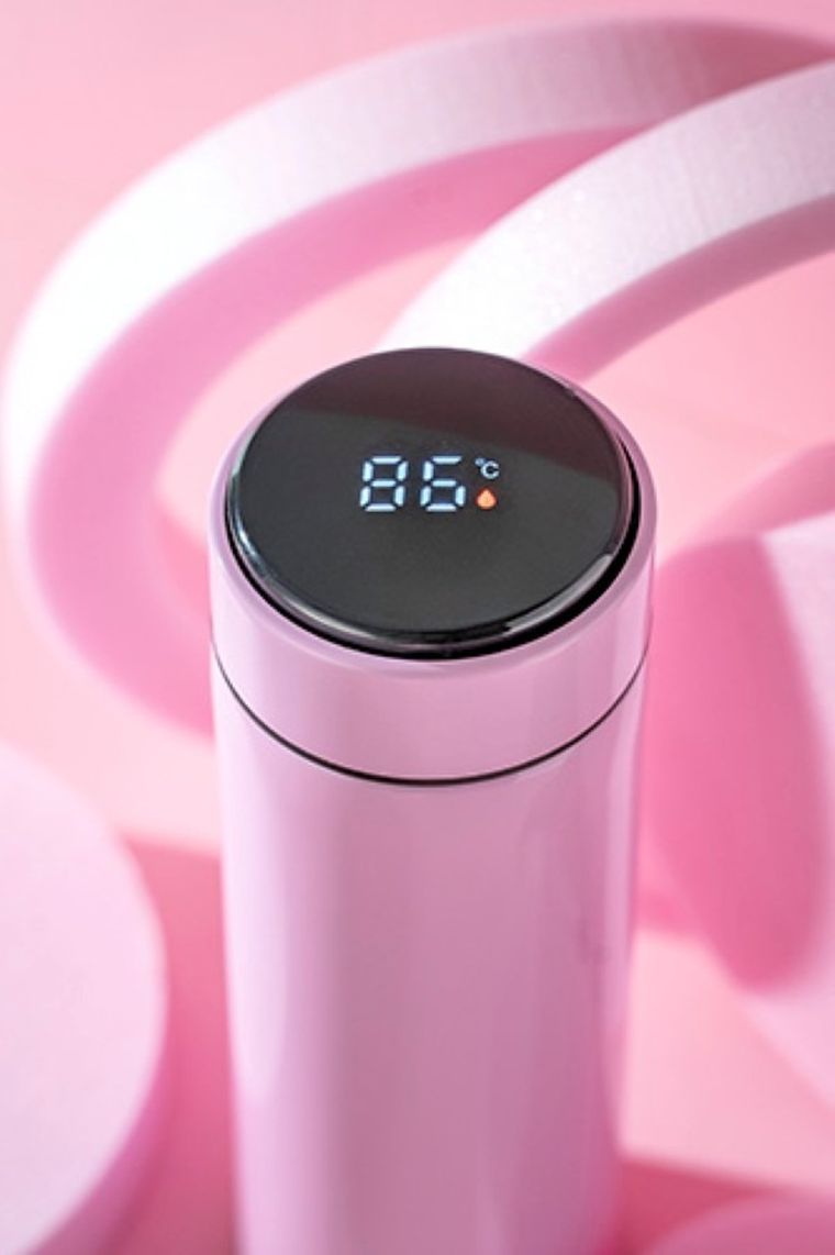Adler, termos LED, różowy, 473 ml