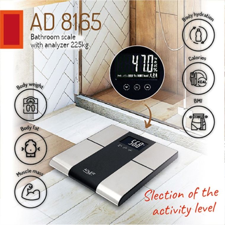 Adler, waga łazienkowa z analizatorem, AD 8165
